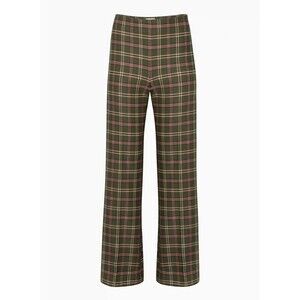 Aritzia Plaid Trousers in Green and Pink